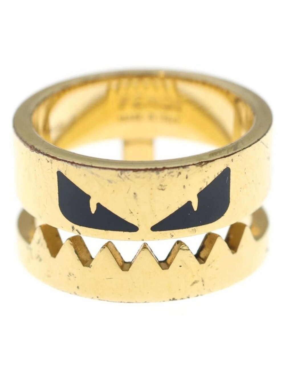 Fendi Anello Occhi Bugs Metallo Ochi Ring Gold
